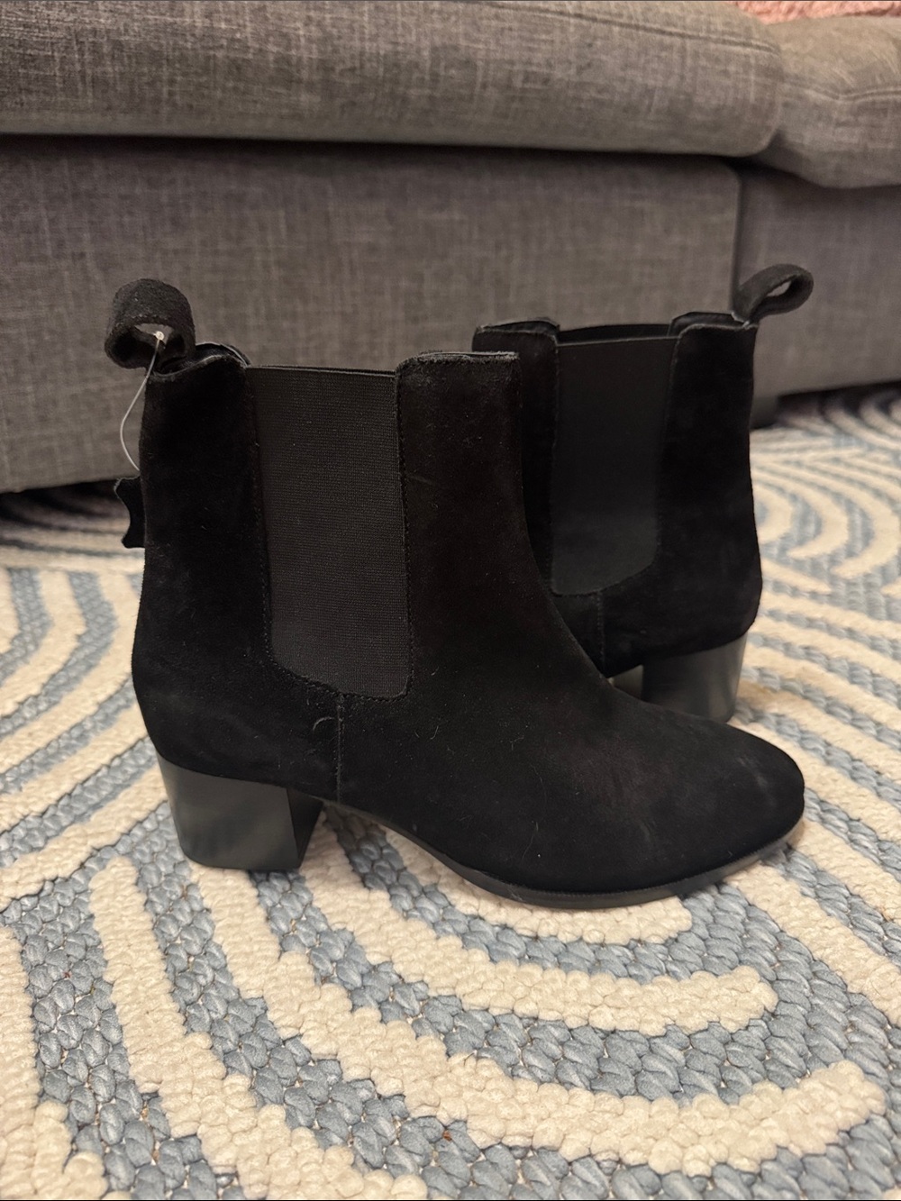 Her by Anthony Veer Black Suede Chelsea Ankle Boots Size 8.5